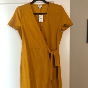 Mustard Wrap Dress - JCrew, size Small